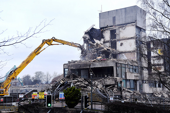 The front being torn down