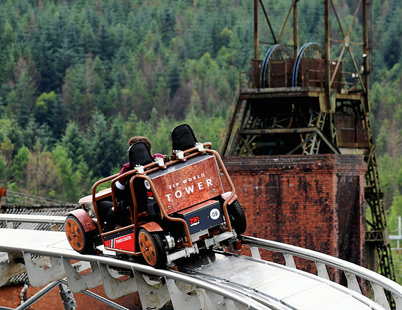 The brand new Tower Coaster at the old Tower Colliery