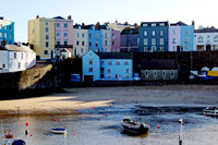 The famous multi coloured houses in Tenby