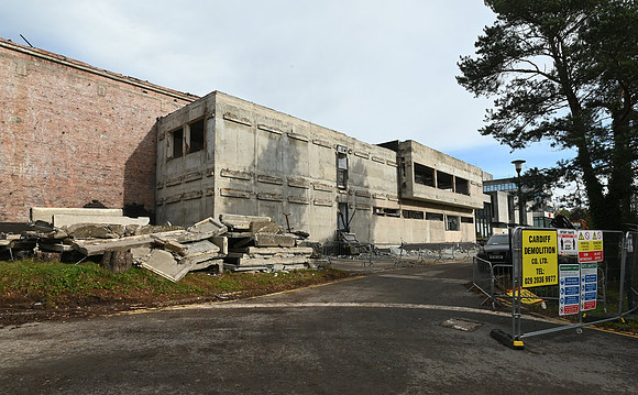 The main facade coming down in November 2021