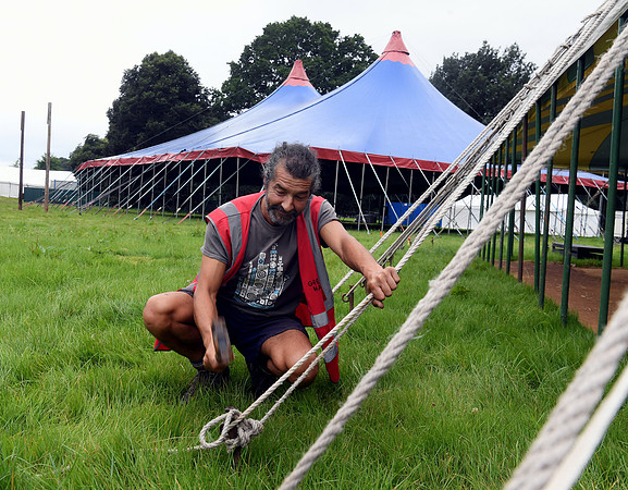 Tent pegs in..
